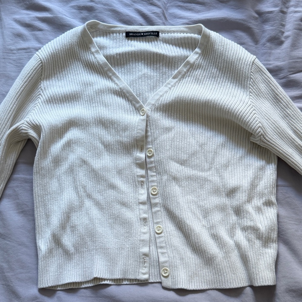 Brandy Melville Cream Ribbed Sweater